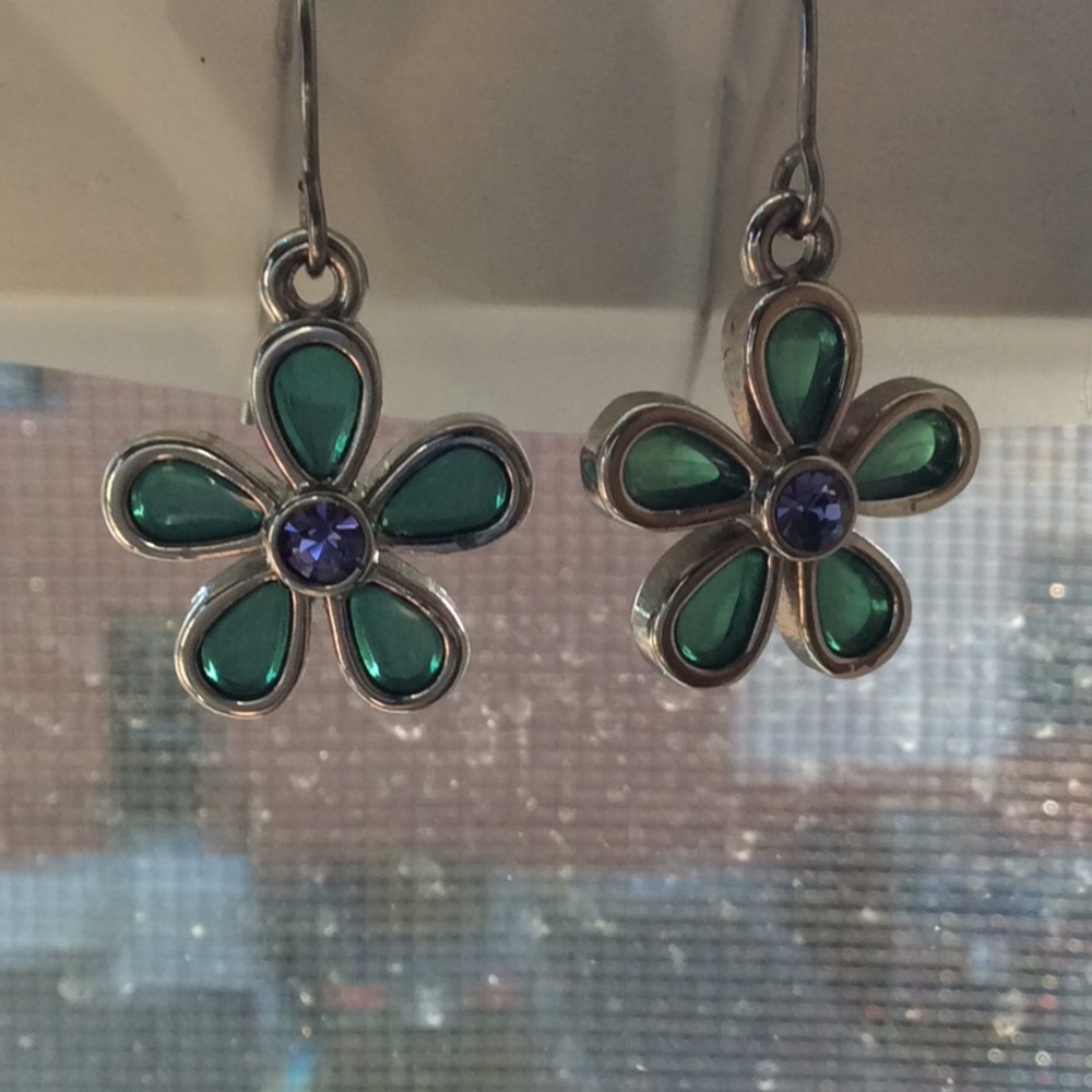 Glass flower earrings